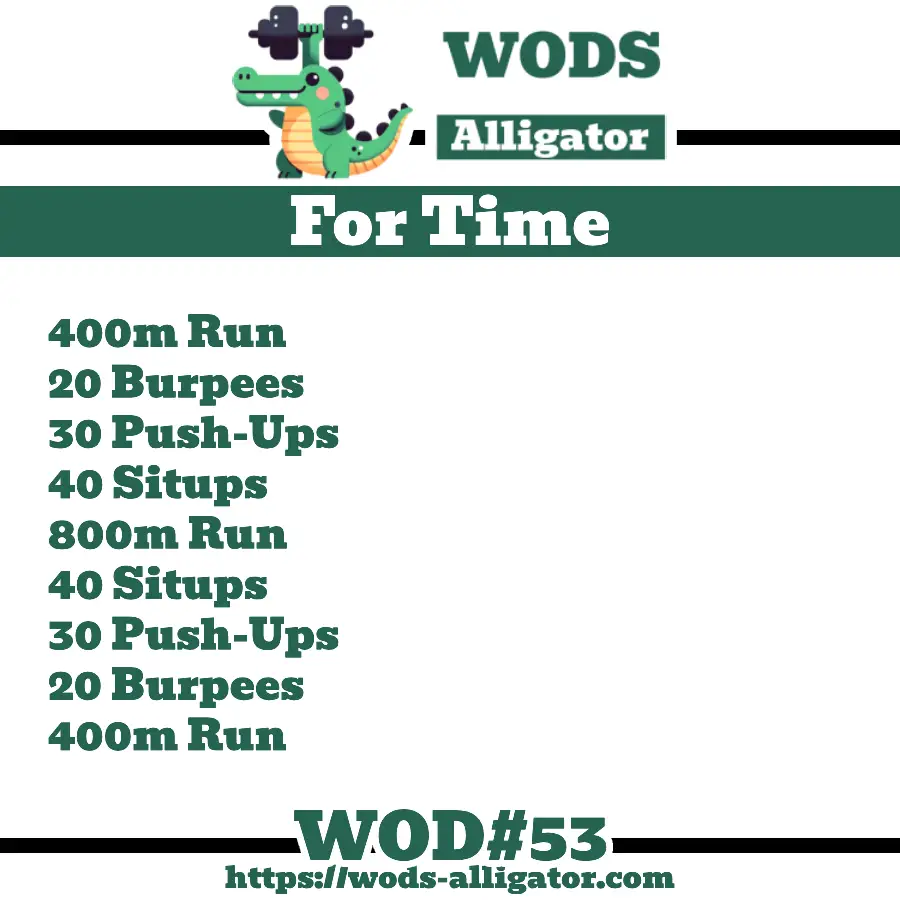 11/09/2023 – For Time WOD – Jeff’s Ladder