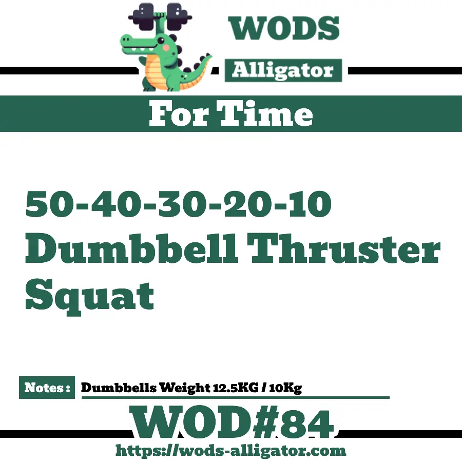 For Time Wod 50-40-30-20-10 Dumbbell Thruster Squat